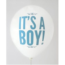 White It's A Boy Printed Balloons